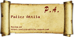 Palicz Attila névjegykártya